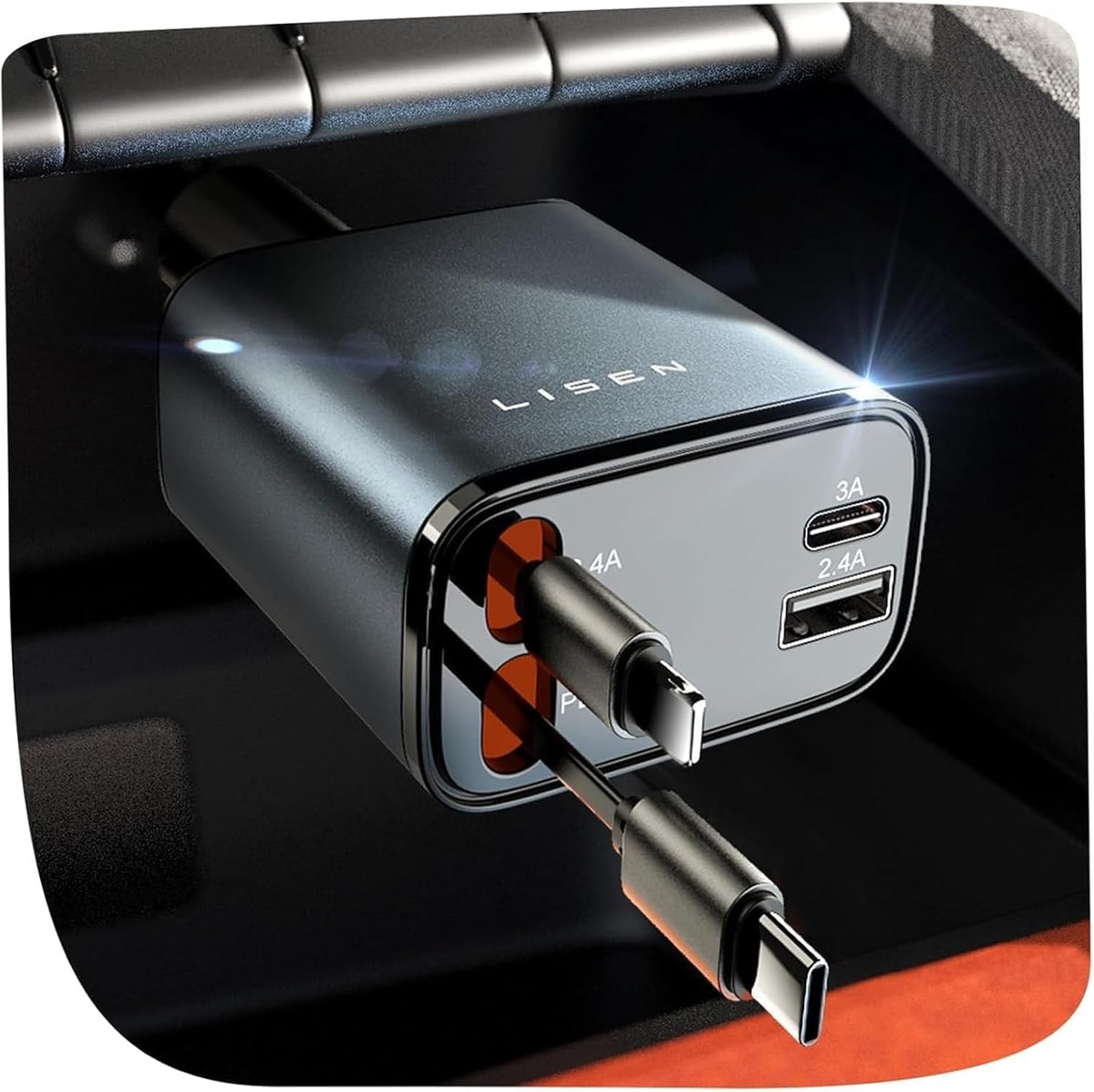 LISEN 69W Retractable USB C 