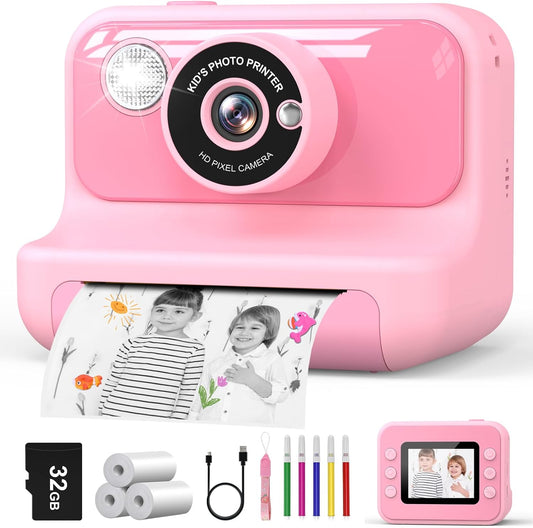 Kids Instant Print Camera 1080P 