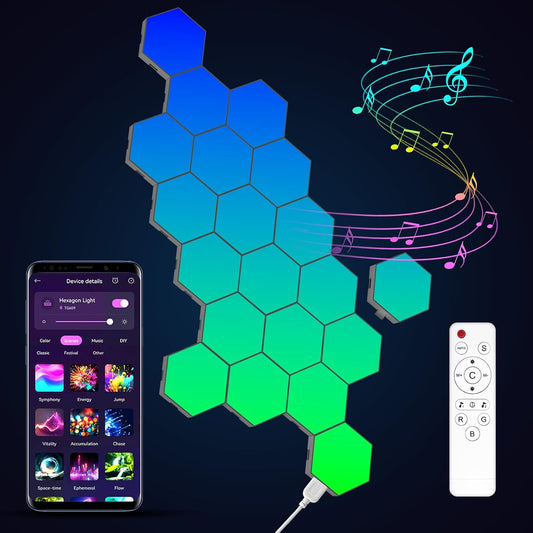 RGB Hexagon Wall Lights 20 Pack 