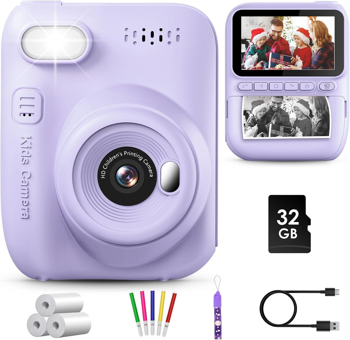 Kids Instant Print Camera 1080P 3.0'' 