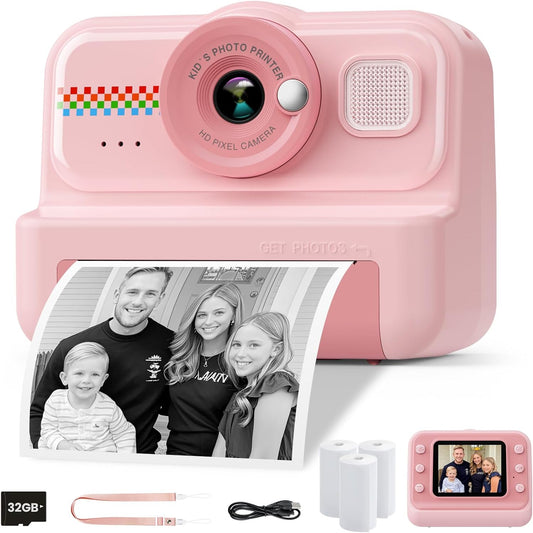 Kids Instant Print Camera 1080P Toy Camera 