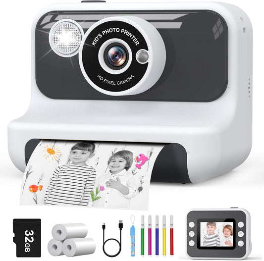 Kids Instant Print Camera 1080P 