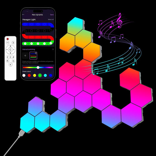 RGB Hexagon Wall Lights 20 Pack 