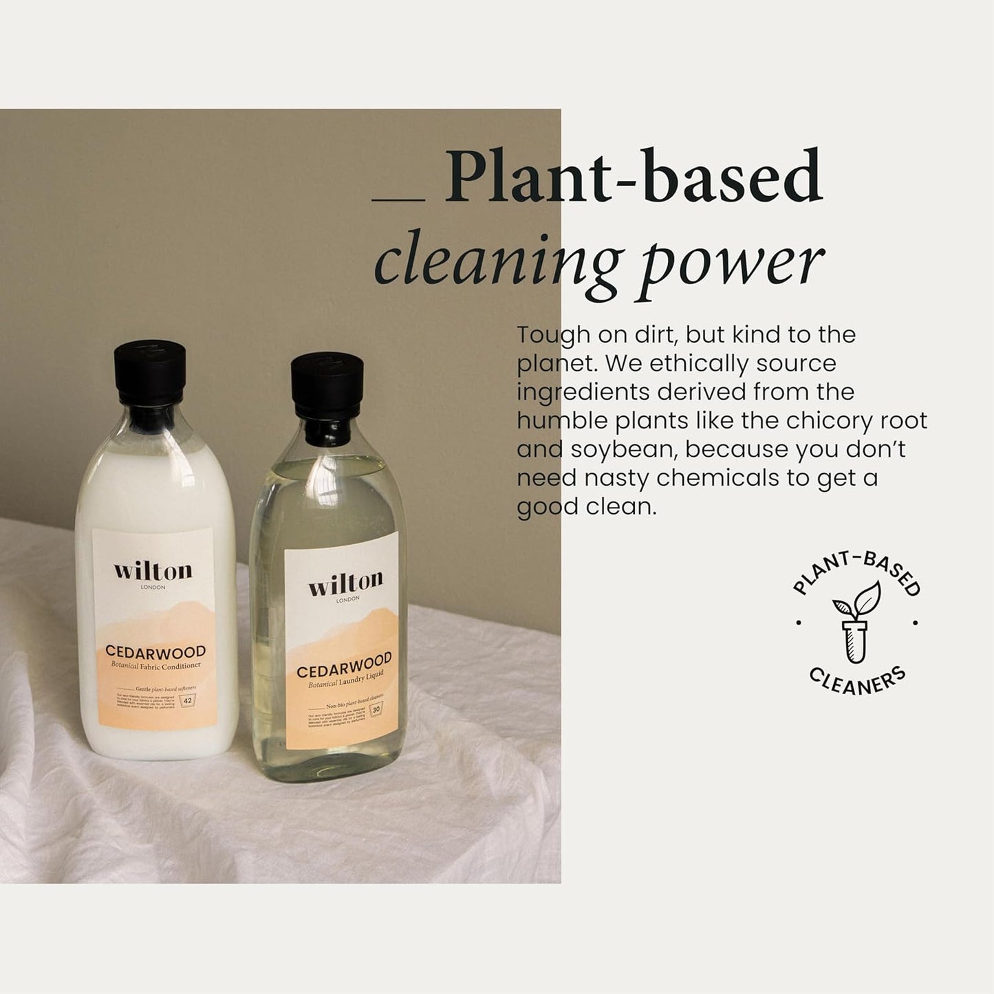 Wilton London Cedarwood Laundry Liquid Refill - 112 Washes - Non-Bio - Plant-based - Biodegradable Detergent - 100% Recylable - Less Plastic - Essential Oils - Make in UK - 4L