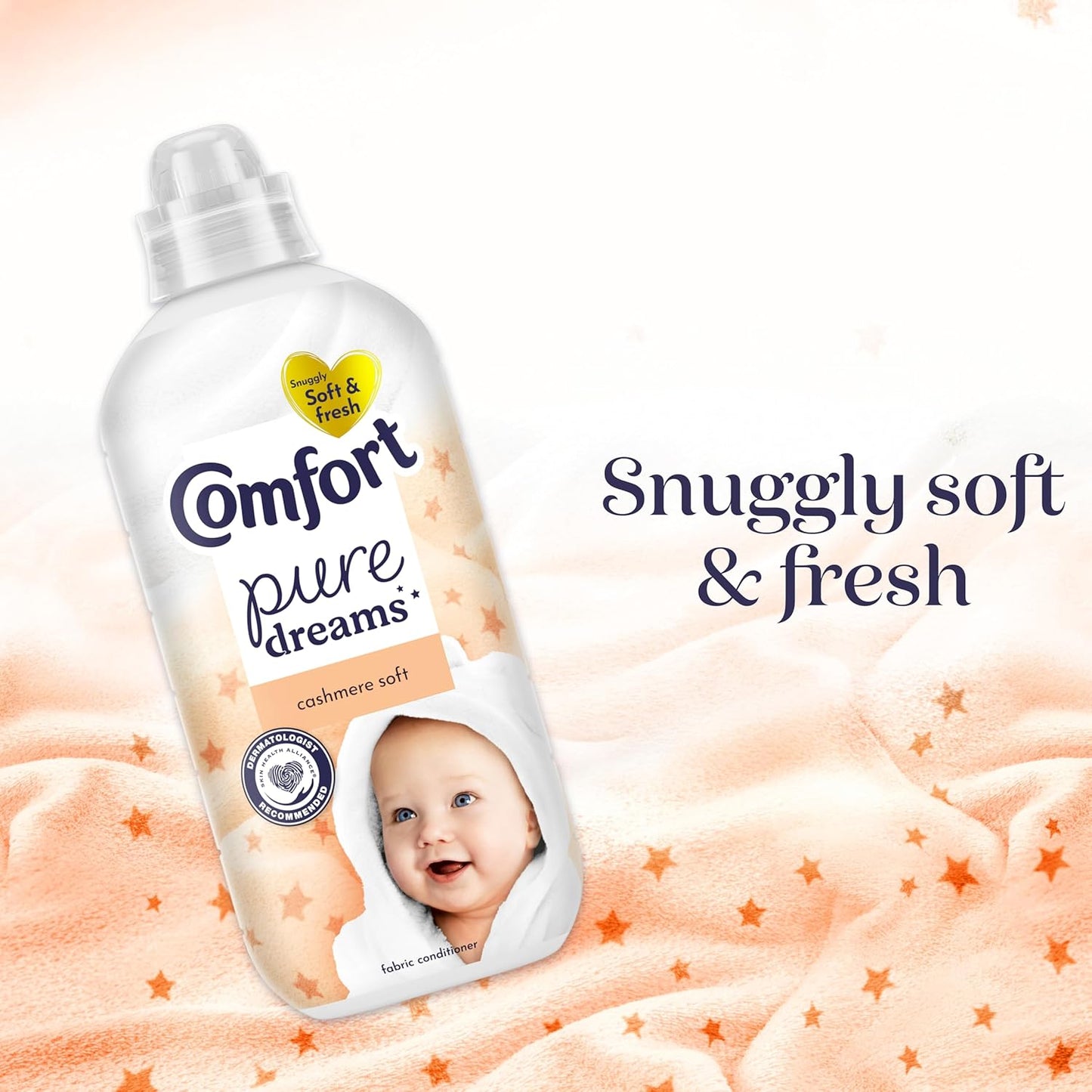 Comfort Pure Dreams Cashmere Soft Fabric Conditioner Dermatologist-Recommended Gentle Next to Sensitive Skin 30 washes (900 ml)