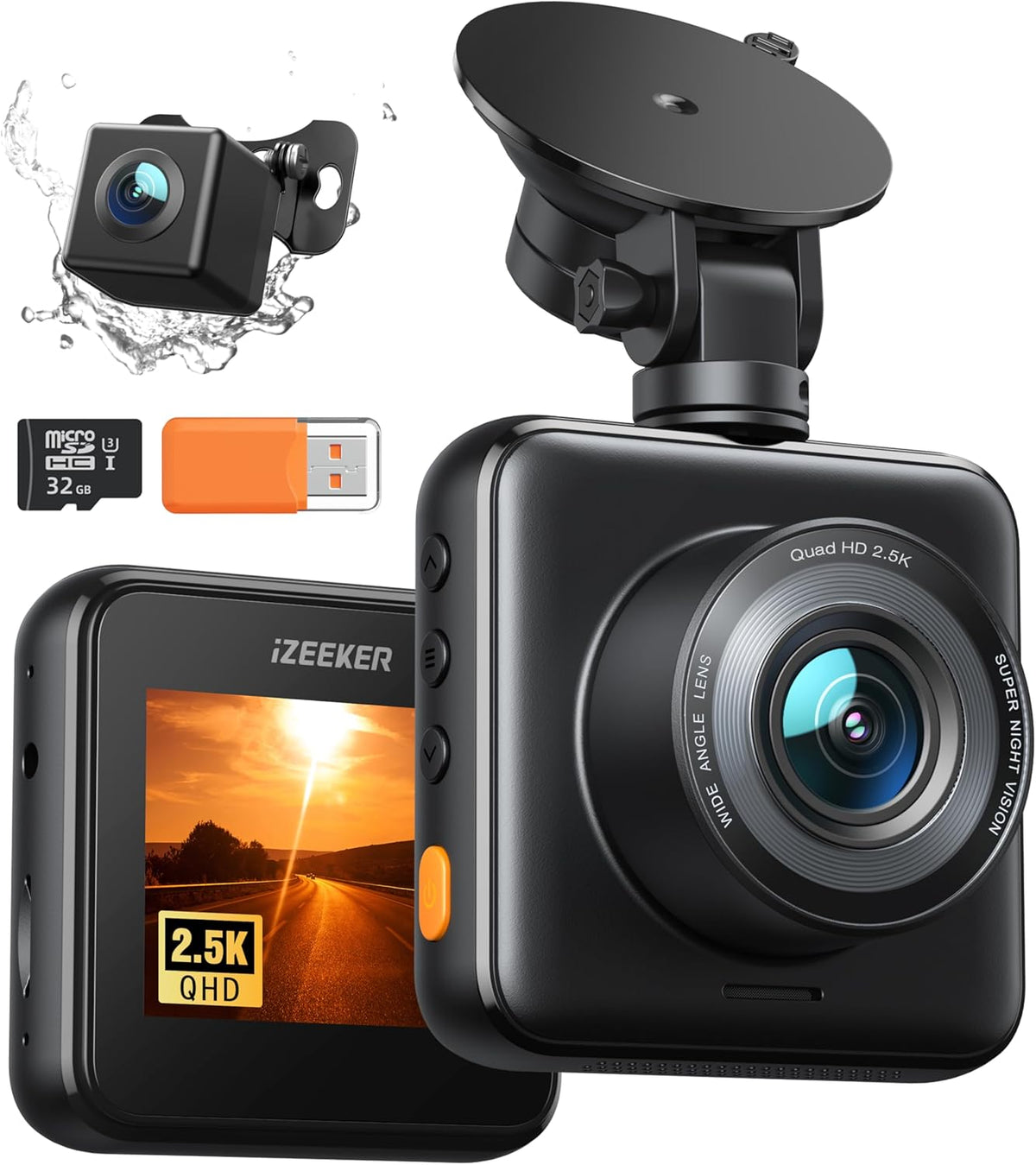 iZEEKER 2.5K Front & Rear Dash Cam 