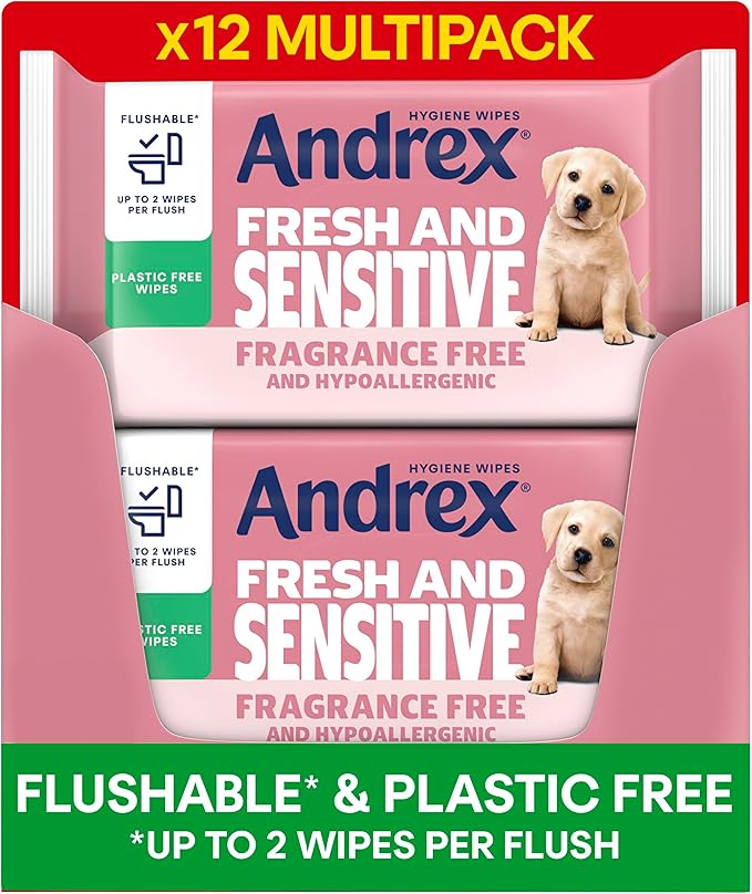 Andrex Sensitive Plastic-Free Toilet Wipes