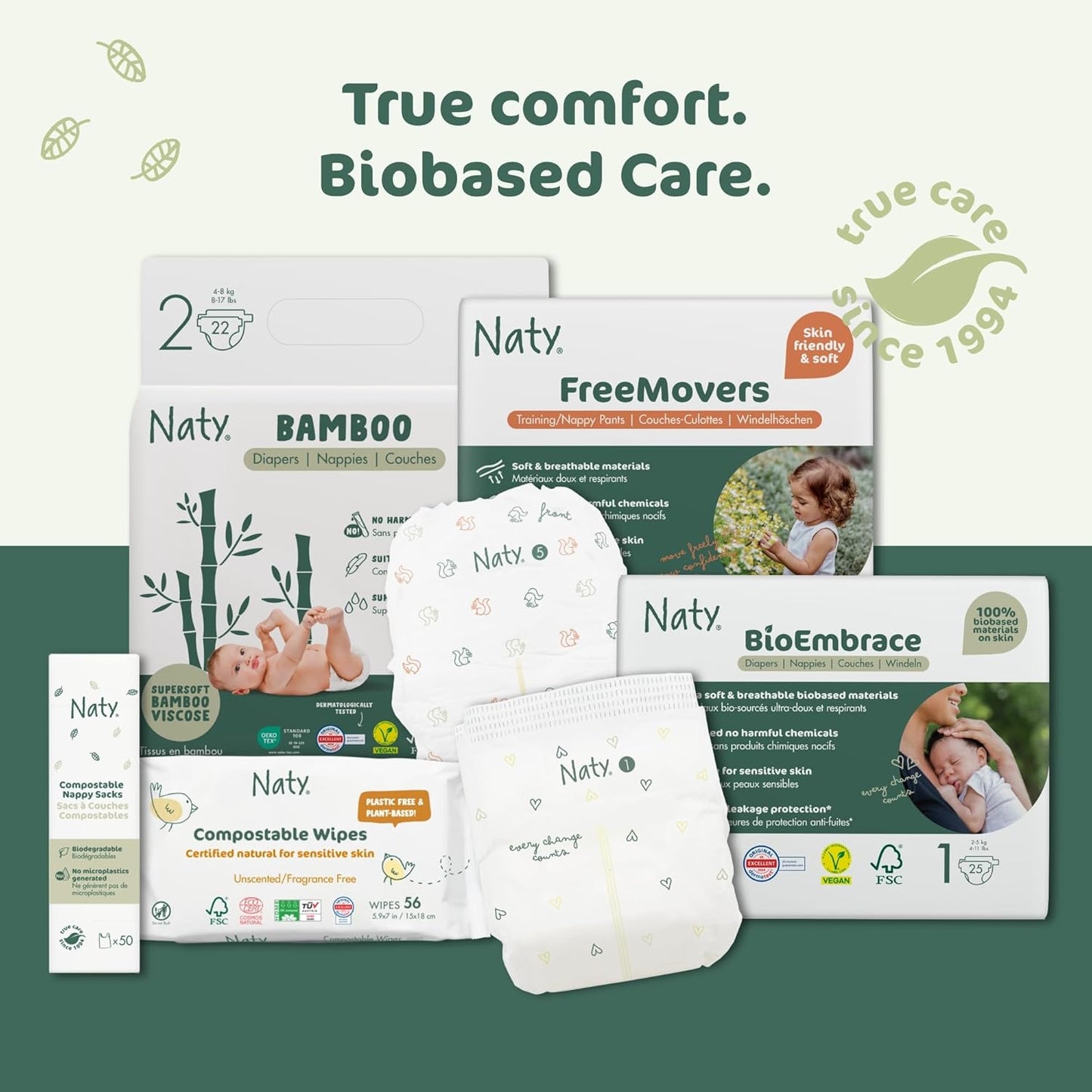 Naty Baby Water Wipes 672 Pack (12 x 56) – 98% Purified Water, Fragrance Free, Plastic Free & Compostable | Gentle for Newborn & Sensitive Skin | Eco Friendly Baby Wipes UK