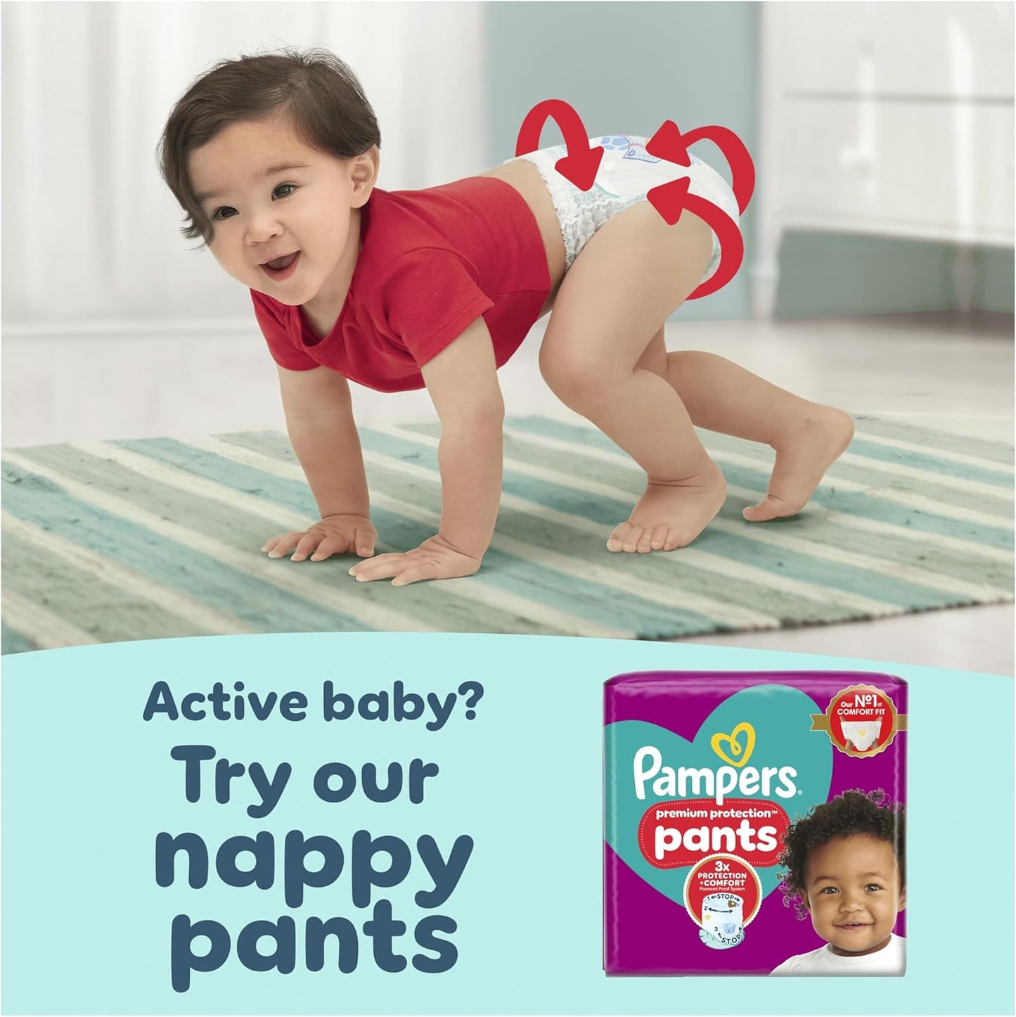 Pampers Premium Protection New Baby Nappies Size 1 (2kg–5kg) – 180 Count Monthly Pack | Approved by British Skin Foundation | Ultra Soft & Gentle for Newborn Skin