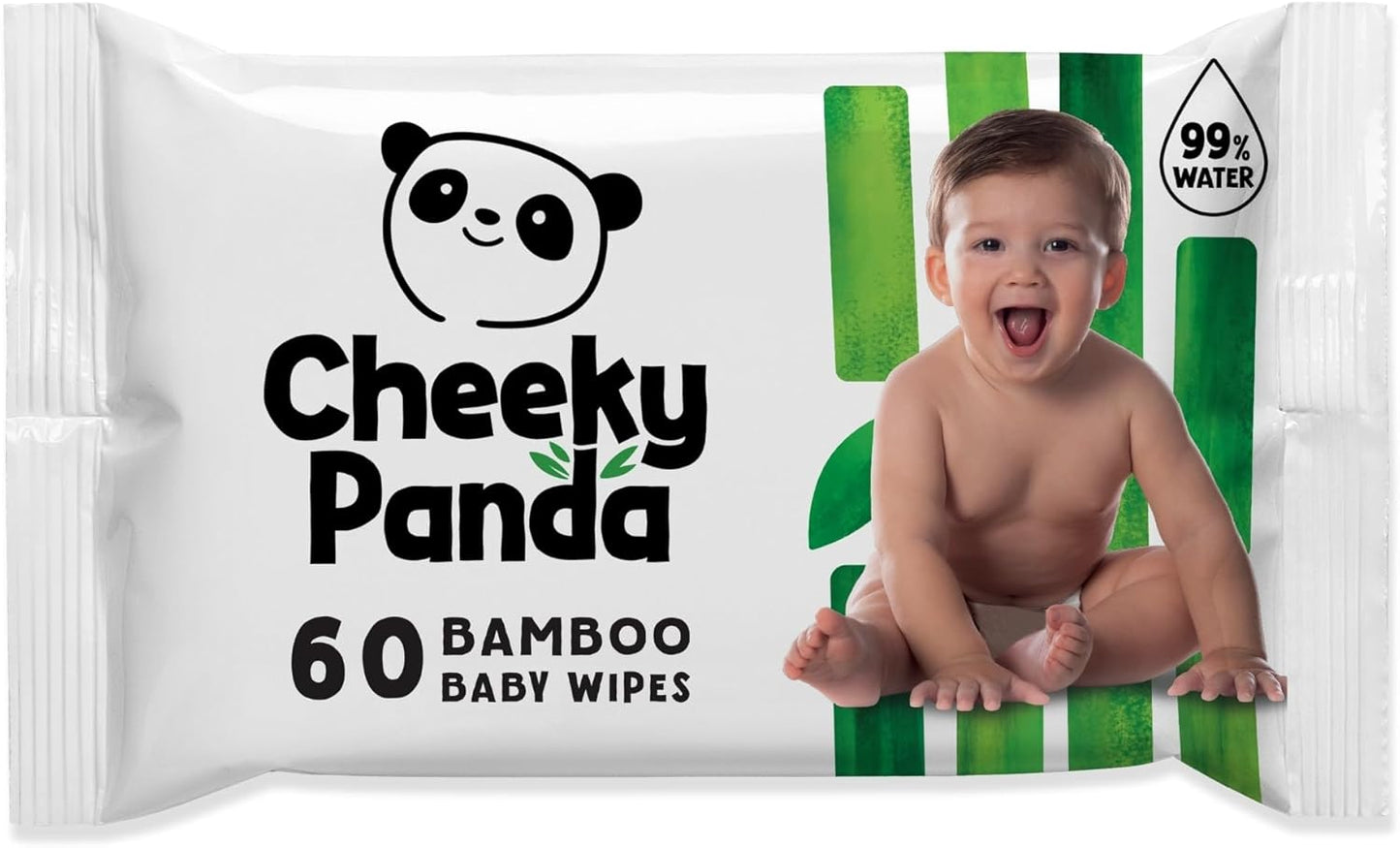 The Cheeky Panda Bamboo Baby Wipes – 99% Purified Water, Biodegradable & Plastic Free | Dermatologically Tested | Gentle for Newborn & Sensitive Skin