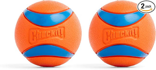 ChuckIt! Ultra Ball Dog Toy, Durable High Bounce Floating Rubber Dog Ball, Launcher Compatible Toy For Dogs, 2 Pack, Medium