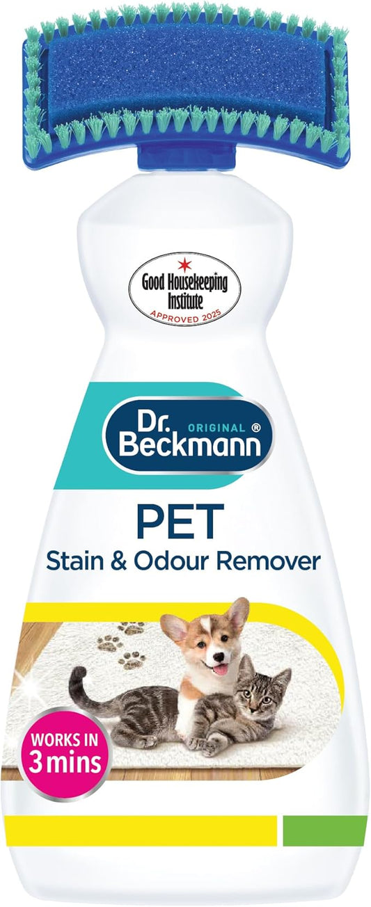 Dr. Beckmann Pet Stain & Odour Remover, Eliminates stains and odours caused by pets, incl. applicator brush, 650 ml