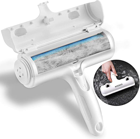 ACE2ACE Pet Hair Remover Roller, Reusable Animal Hair Removal Brush for Dogs and Cats, Easy to Clean Fixed Areas Pet Fur from Carpet, Furniture, Rugs, Stairs, Bedding and Sofa