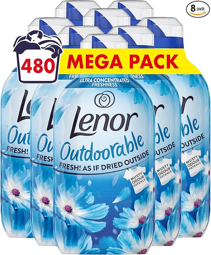 Lenor Outdoorable Fabric Conditioner 480 Washes (8x60), Spring Awakening - Ultra Concentrated Freshness
