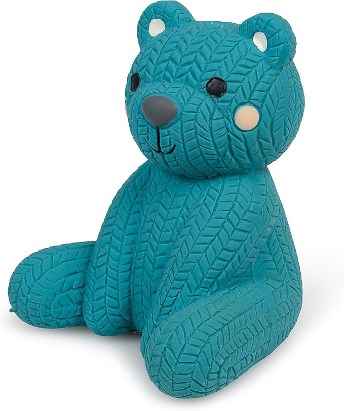 Petface Little Petface Teddy Bear Latex Chew Dog Toy, Blue (Pack of 1)
