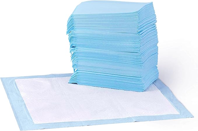 Shopify Basics Dog and Puppy Training Pads, Leakproof, 5-Layer Design with Quick-Dry Surface, Regular, Pack of 50, Blue