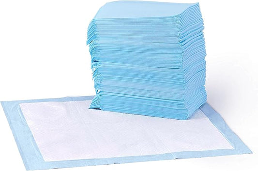 Shopify Basics Dog and Puppy Training Pads, Leakproof, 5-Layer Design with Quick-Dry Surface, Regular, Pack of 50, Blue