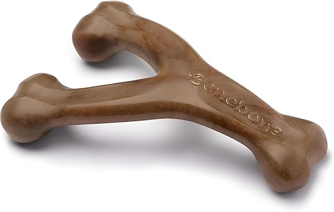 Benebone Indestructible Wishbone Dog Chew Toy for Aggressive Chewers, Long Lasting Tough Boredom Breaker for Dogs, Real Bacon Flavour, For Small Dogs, Made in the USA